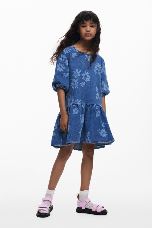 Rochie din denim cu flori
