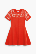 Rochie rosie, scurta cu lettering