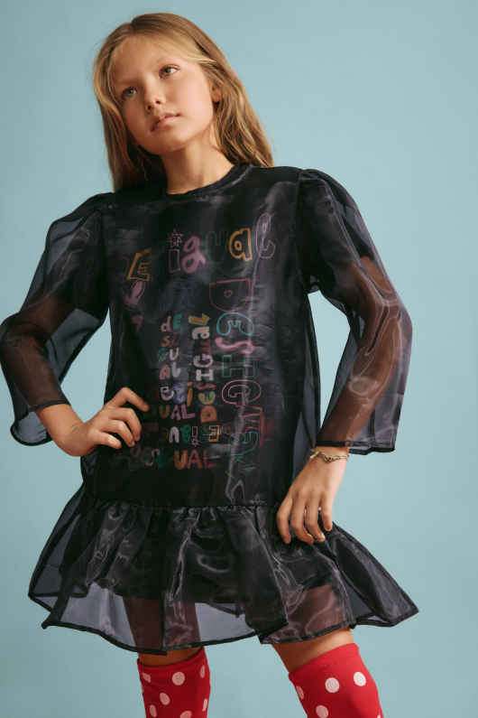 Rochie cu maneca 3/4 cu lettering