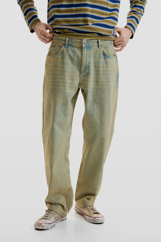 PANTALONI DENIM CU EFECT PRESPALAT