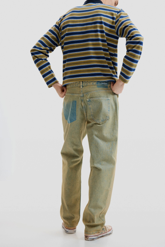 PANTALONI DENIM CU EFECT PRESPALAT