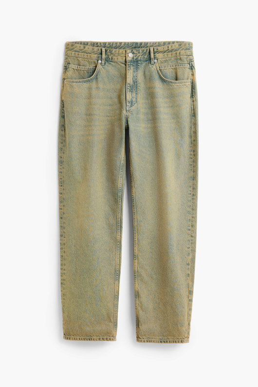 PANTALONI DENIM CU EFECT PRESPALAT