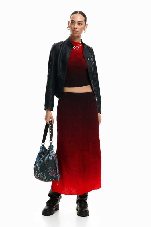 Bluza degrade cu material texturat
