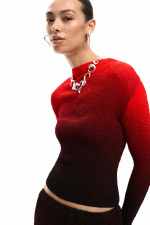 Bluza degrade cu material texturat