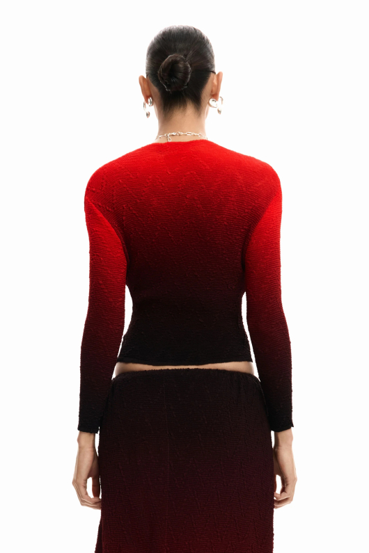 Bluza degrade cu material texturat