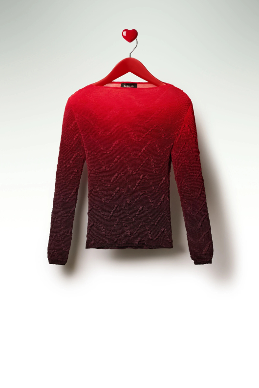 Bluza degrade cu material texturat