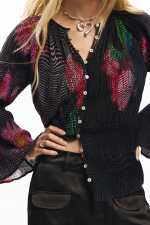 Bluza cu flori pixelate