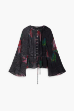 Bluza cu flori pixelate