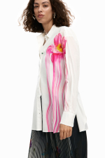 CAMASA ALBA CU PRINT FLOARE