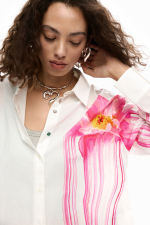 CAMASA ALBA CU PRINT FLOARE