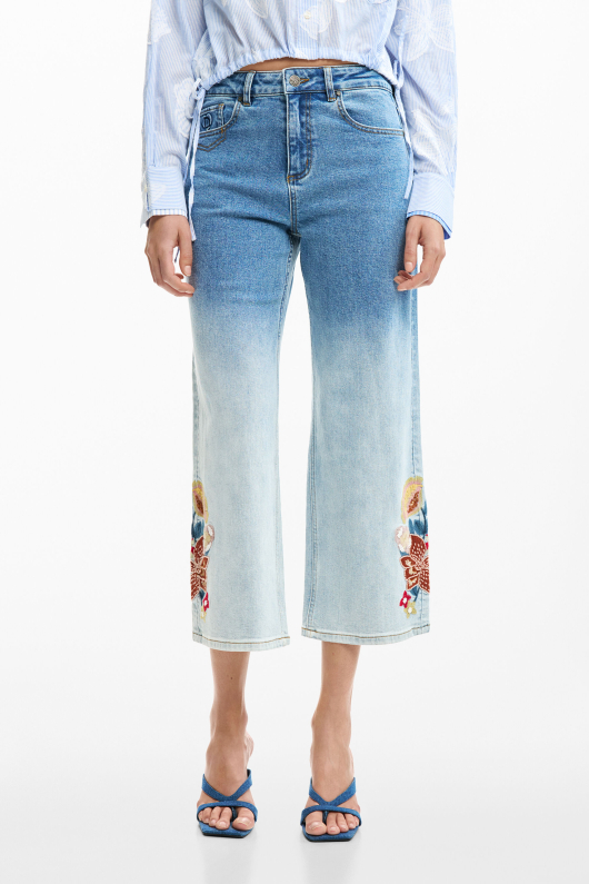 Blugi culotte brodati