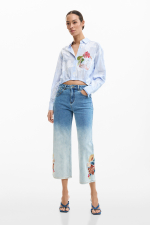 Blugi culotte brodati