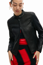 JACHETA NEAGRA DIN PIELE ECOLOGICA