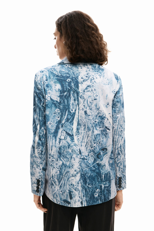 SACOU ALBASTRU CU PRINT