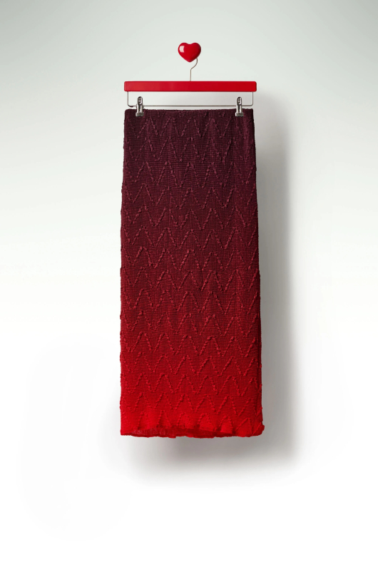 Fusta midi degrade din material texturat