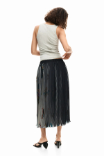 Fusta midi cu textura artistica