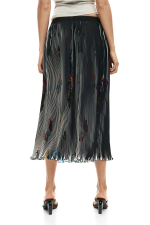 Fusta midi cu textura artistica