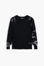 Pulover subtire cu lettering