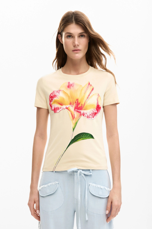 TRICOU BEJ CU FLOARE