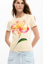 TRICOU BEJ CU FLOARE