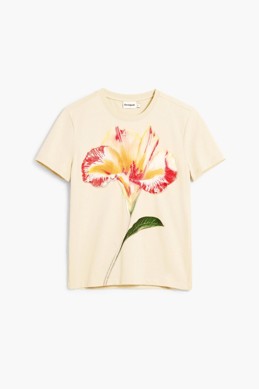 TRICOU BEJ CU FLOARE