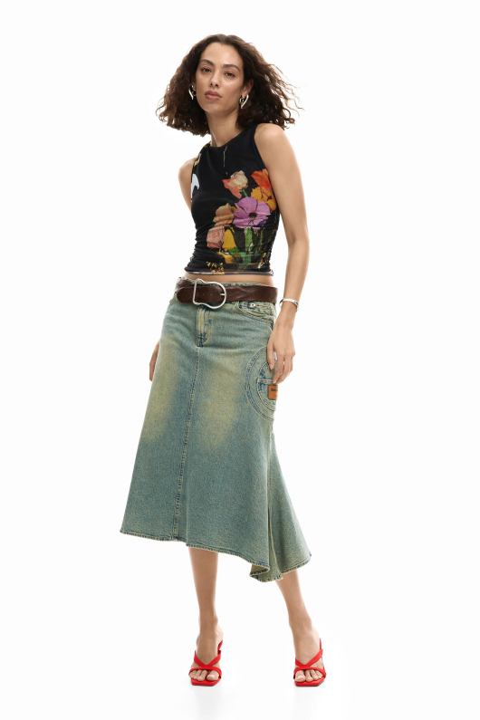 Tricou din tul cu flori