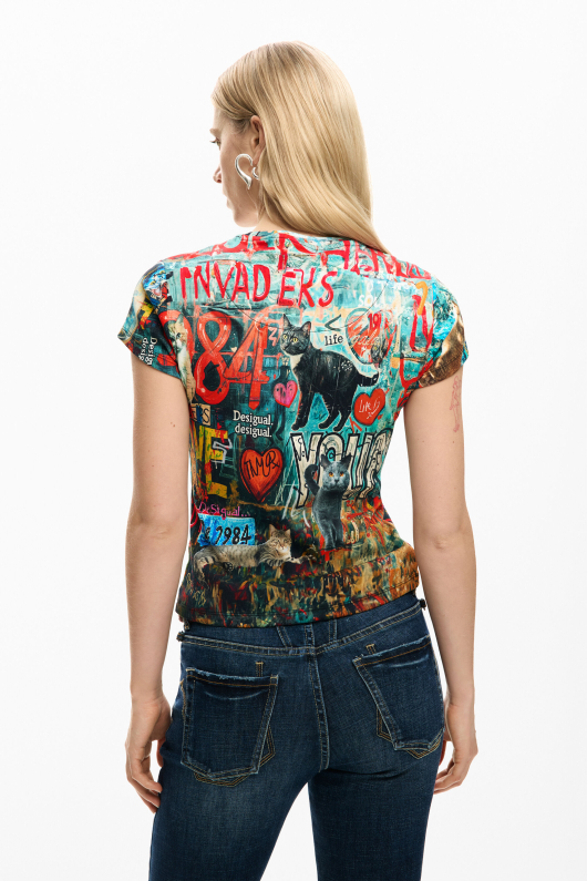 TRICOU CU IMPRIMEU PISICI