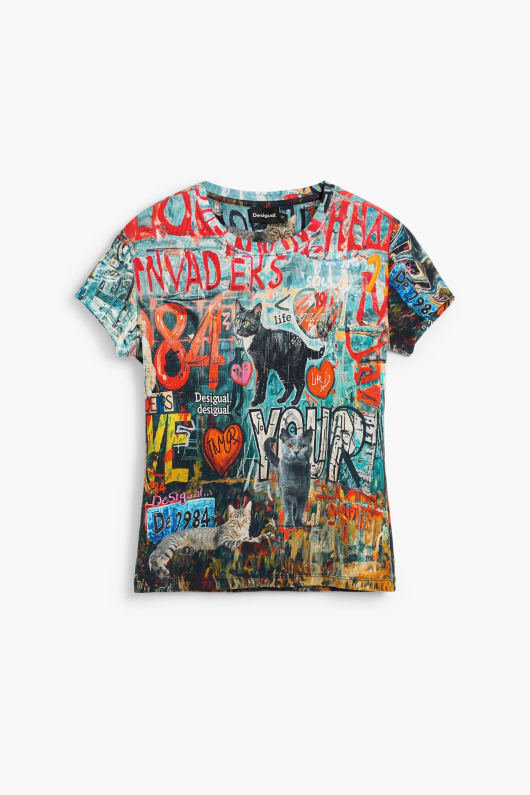 TRICOU CU IMPRIMEU PISICI