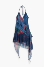 Rochie cu volane pixelata