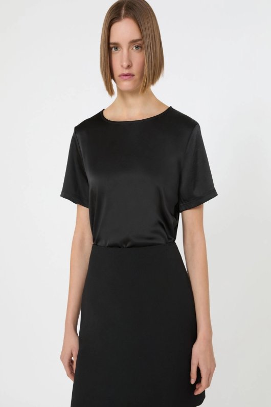 TRICOU NEGRU SATINAT