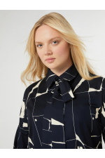 ROCHIE MIDI, BLEUMARINE CU PRINT GEOMETRIC