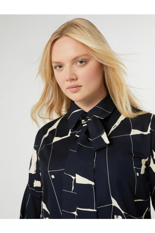 ROCHIE MIDI, BLEUMARINE CU PRINT GEOMETRIC