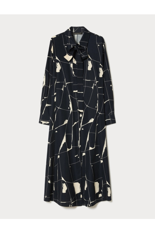 ROCHIE MIDI, BLEUMARINE CU PRINT GEOMETRIC