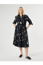 ROCHIE MIDI, BLEUMARINE CU PRINT GEOMETRIC