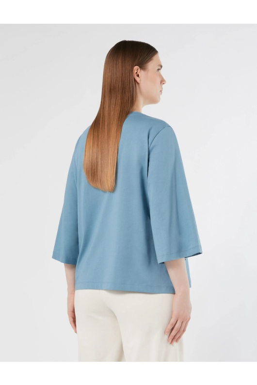 TRICOU BLEU CU FLORI