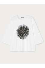 TRICOU ALB CU FLOARE