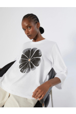 TRICOU ALB CU FLOARE