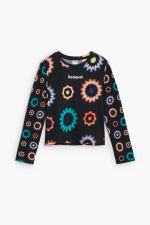 BLUZA NEAGRA CU PRINT MULTICOLOR