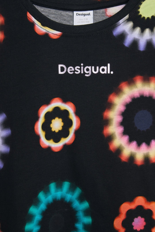 BLUZA NEAGRA CU PRINT MULTICOLOR