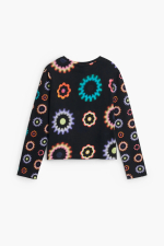 BLUZA NEAGRA CU PRINT MULTICOLOR