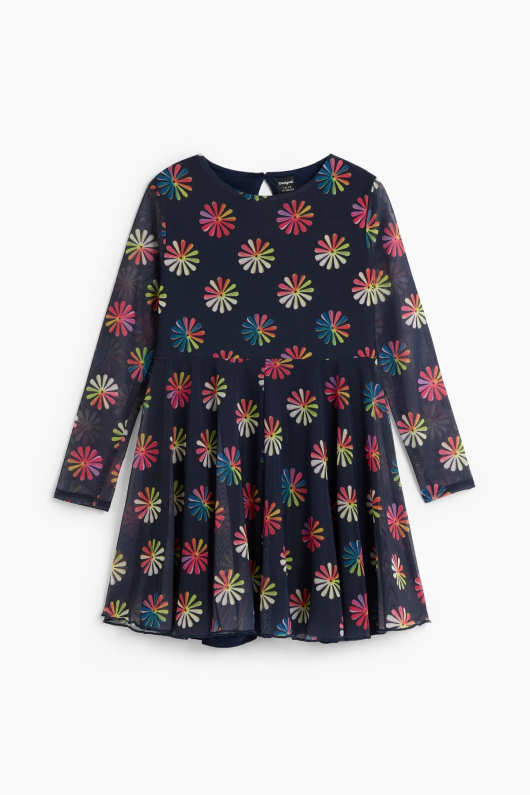 ROCHIE DIN TULL CU PRINT FLORAL