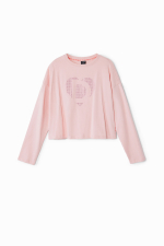BLUZA ROZ CU PIETRE APLICATE