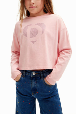 BLUZA ROZ CU PIETRE APLICATE