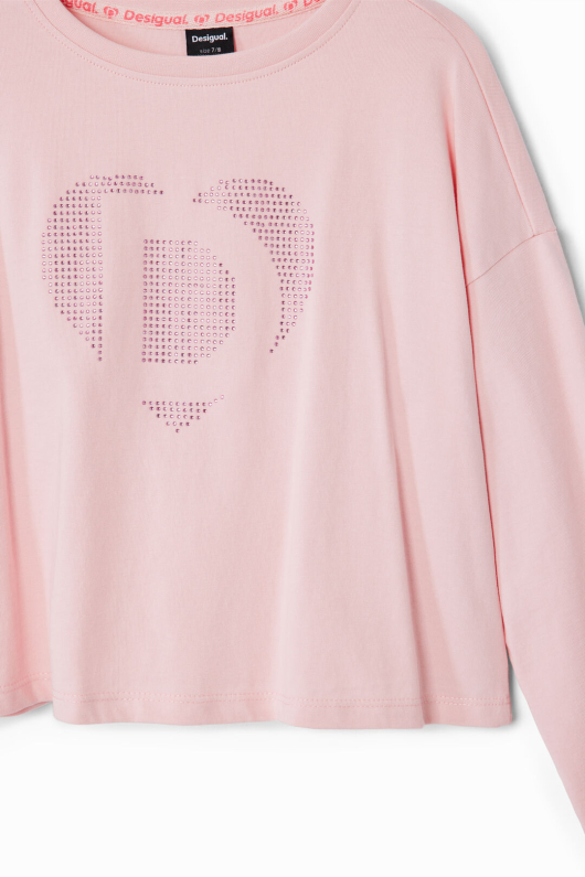 BLUZA ROZ CU PIETRE APLICATE