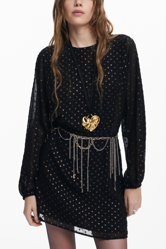 ROCHIE NEAGRA CU BULINE AURII