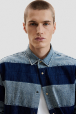 Camasa denim cu dungi