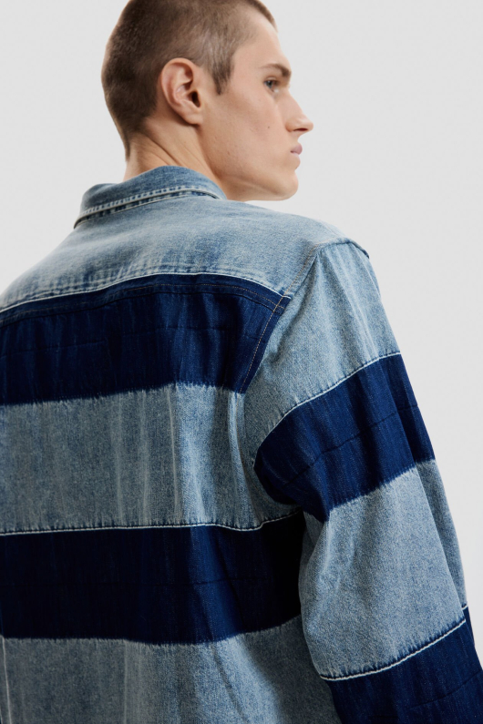 Camasa denim cu dungi