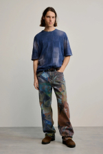 PANTALONI DENIM CU PRINT