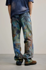 PANTALONI DENIM CU PRINT