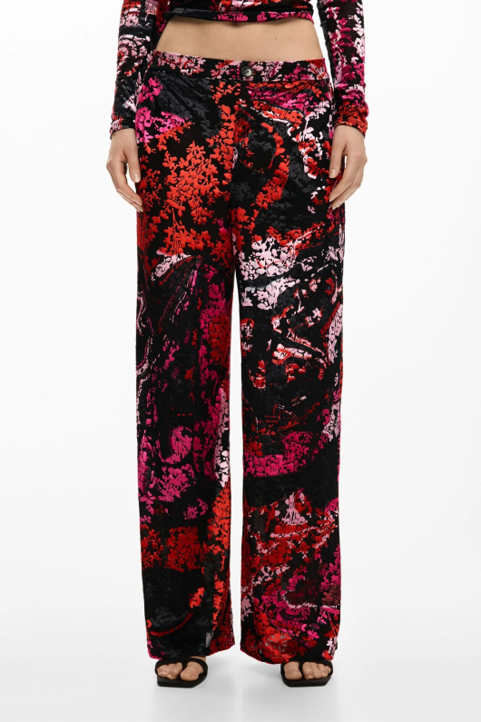 Pantaloni cu print floral, by mr. christian lacroix